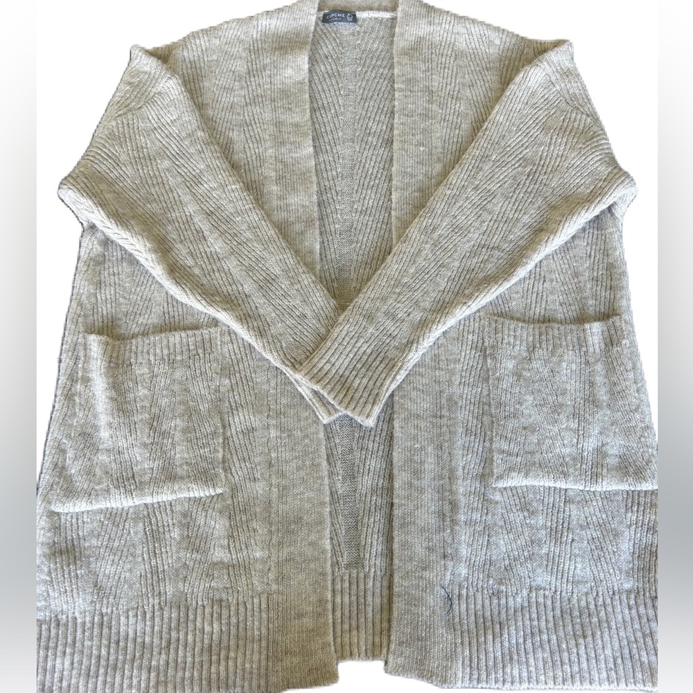 Cupcake beige open front cardigan sweater